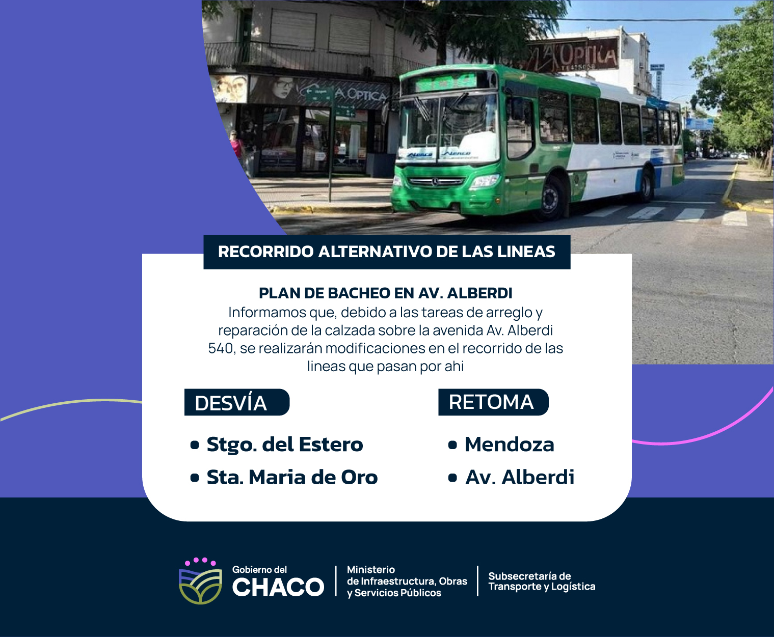 Desvios en Av. Alberdi