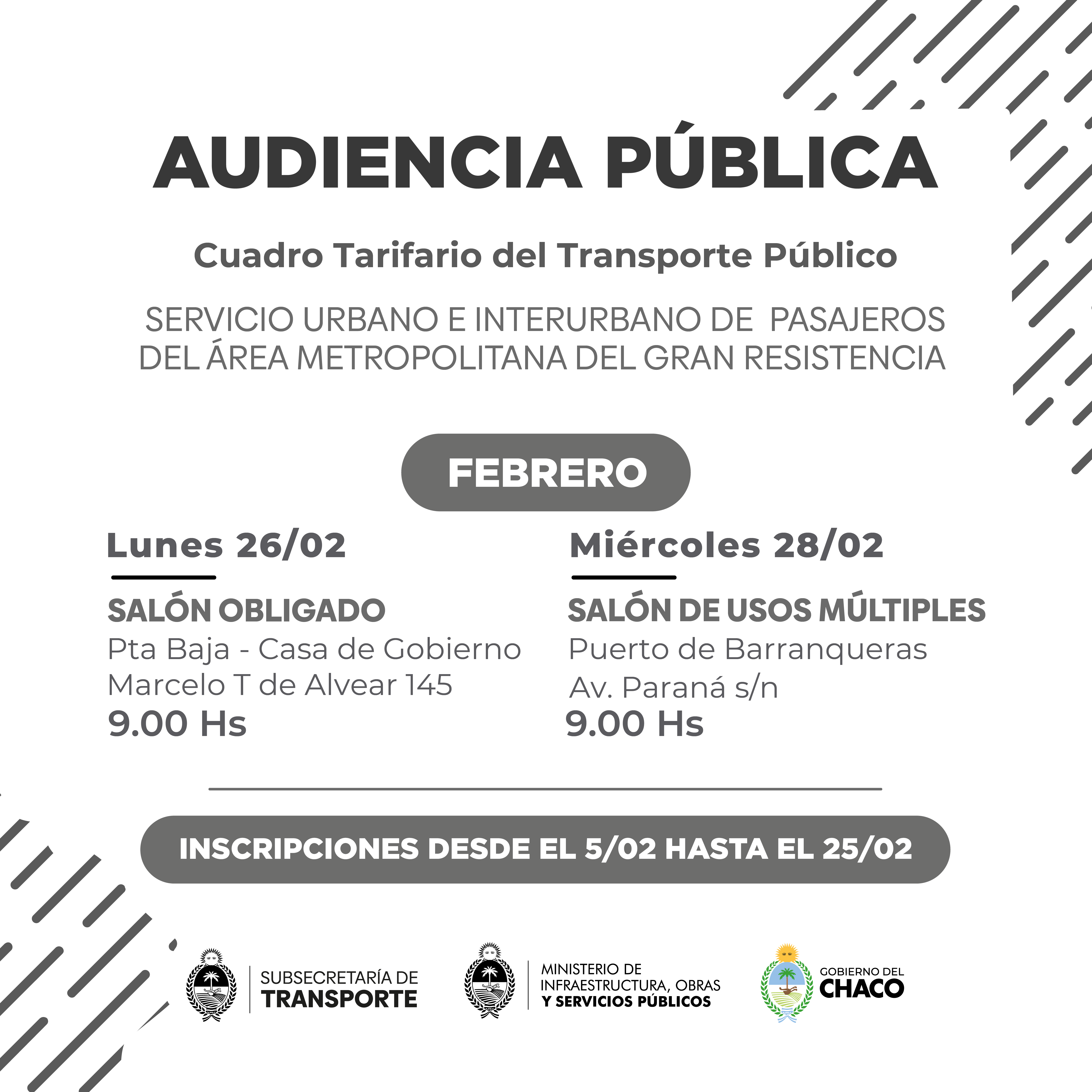 AUDIENCIA PÚBLICA - Cuadro Tarifario del Transporte Público -